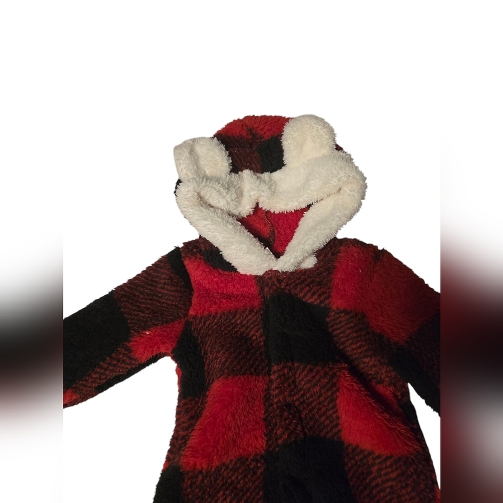 Infants Red And Plaid Jumpsuit Size 3-6 Months - Picture 2 of 5
